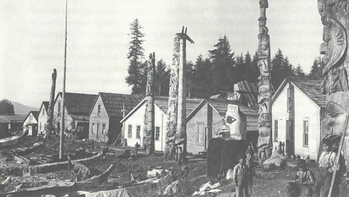 Totem Poles in Haida Village of Howkan, Alaska c.1897 (Alaska State Library).jpg